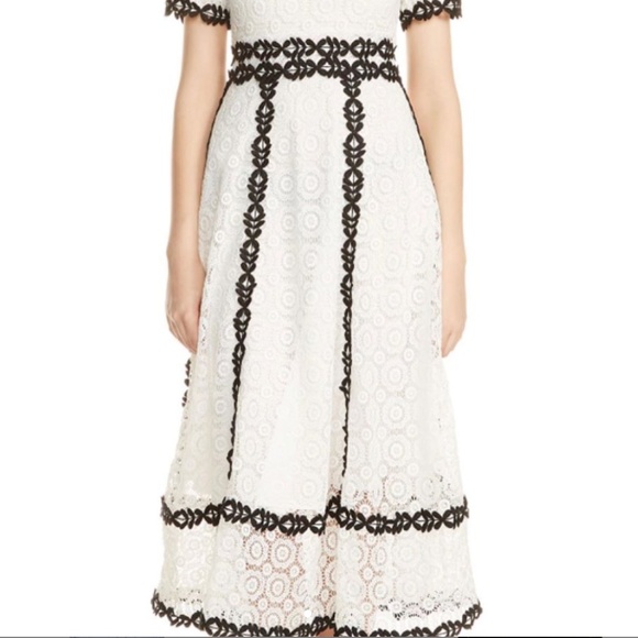 Maje White Lace Midi Dress - Picture 3 of 7